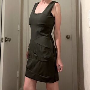 Vince Camuto Olive Green Sleeveless Dress